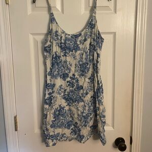 Reformation White and Blue Floral Dress